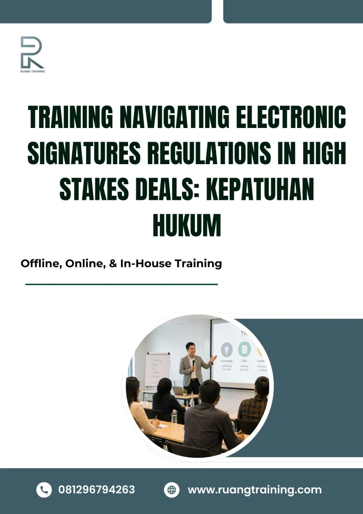 pelatihan NAVIGATING ELECTRONIC SIGNATURES REGULATIONS IN HIGH STAKES: DEALS KEPATUHAN HUKUM di bali