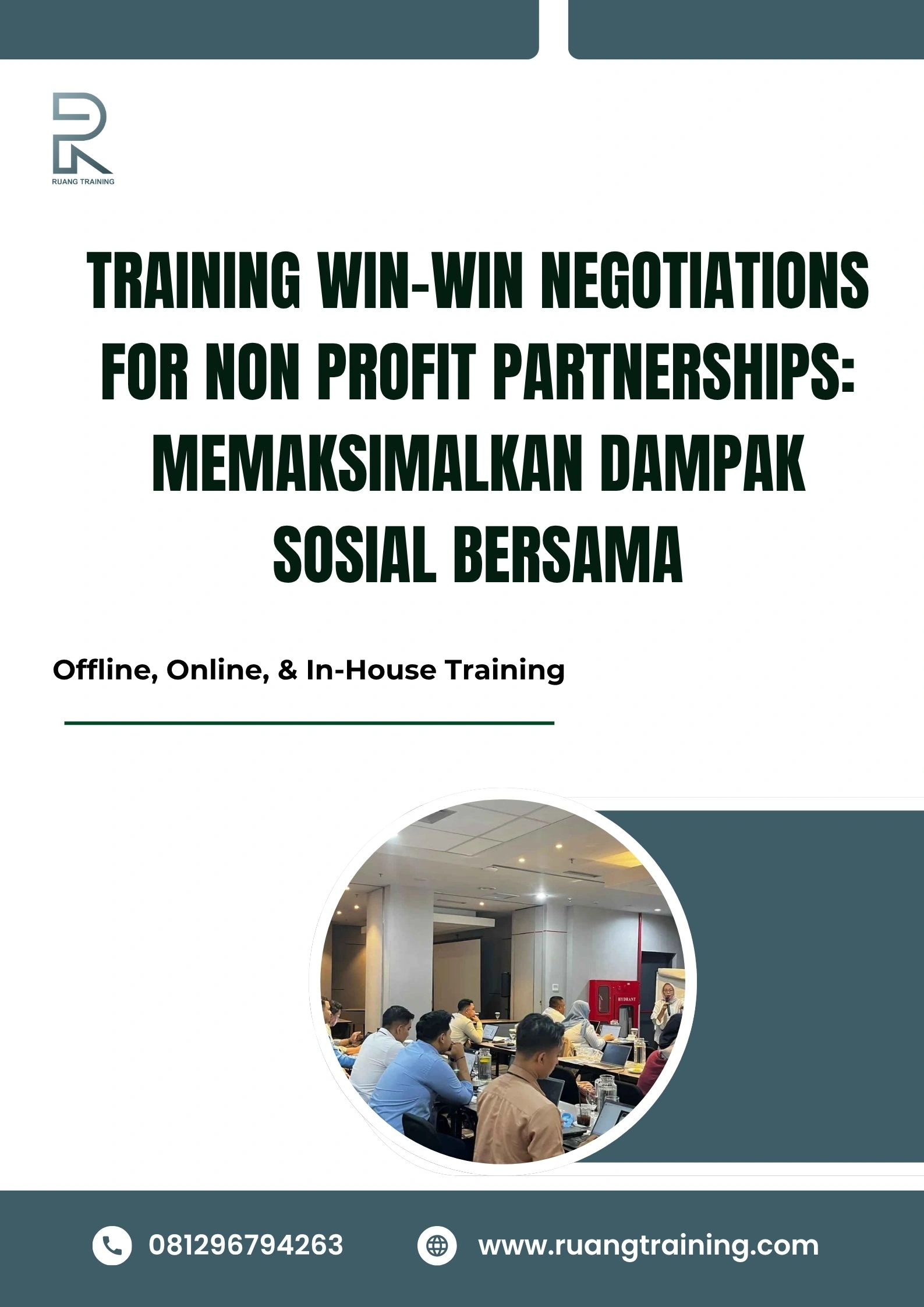 pelatihan WIN-WIN NEGOTIATIONS FOR NON PROFIT PARTNERSHIPS MEMAKSIMALKAN DAMPAK SOSIAL BERSAMA di bali
